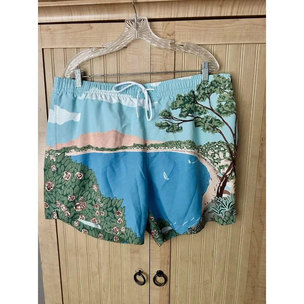 Abercrombie The A&F 5” Relaxed Trunk Swim Size XXL‎ Vacation Painting trunks